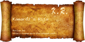 Kamarás Rita névjegykártya
