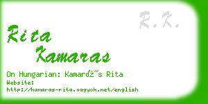 rita kamaras business card